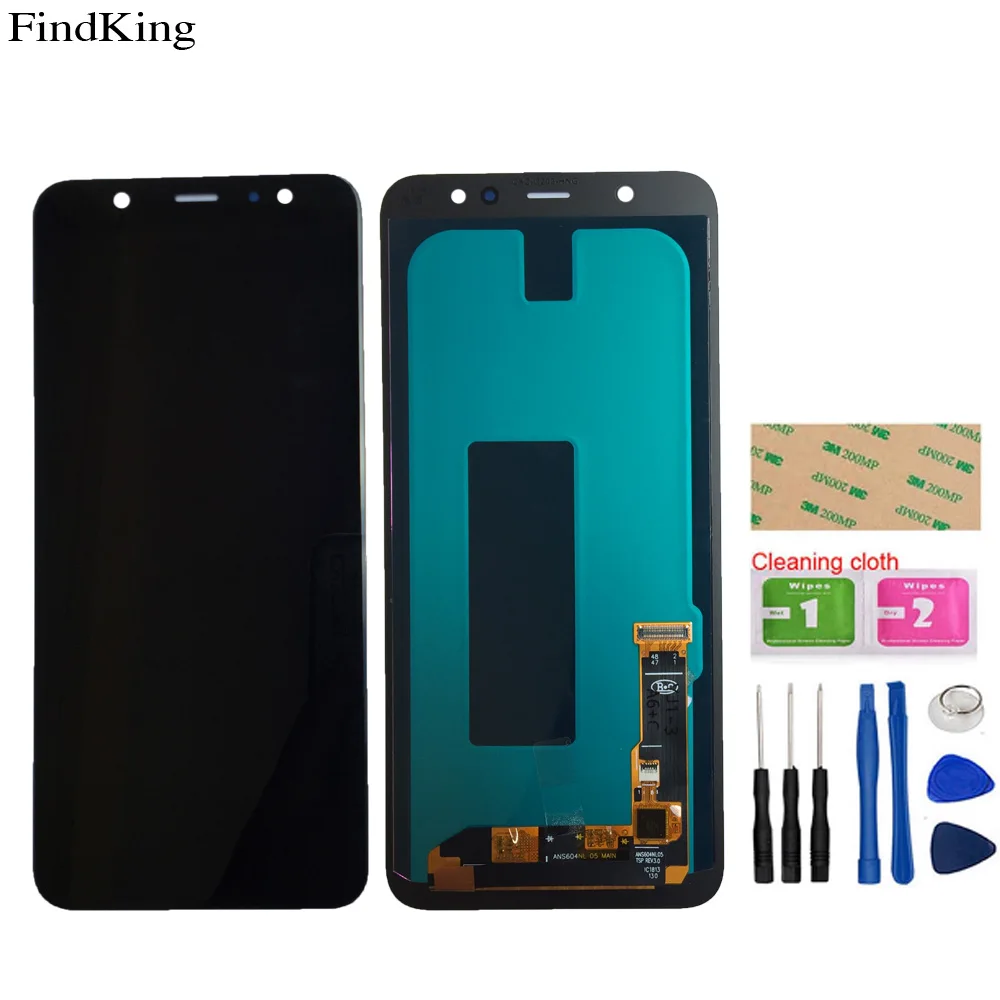 

OLED Mobile LCD Display For Samsung Galaxy A6 Plus A6+ A605F A605 A605FN Touch Screen Digitizer LCD Display Assembly Panel Tools