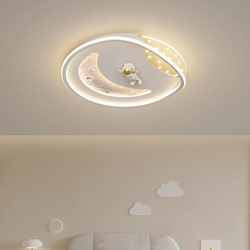 Nordic Creative Children's Eye Protection Bedroom Ceiling Lights Modern Cartoon Astronaut Boys Girls Room Full Spectrum Lamps