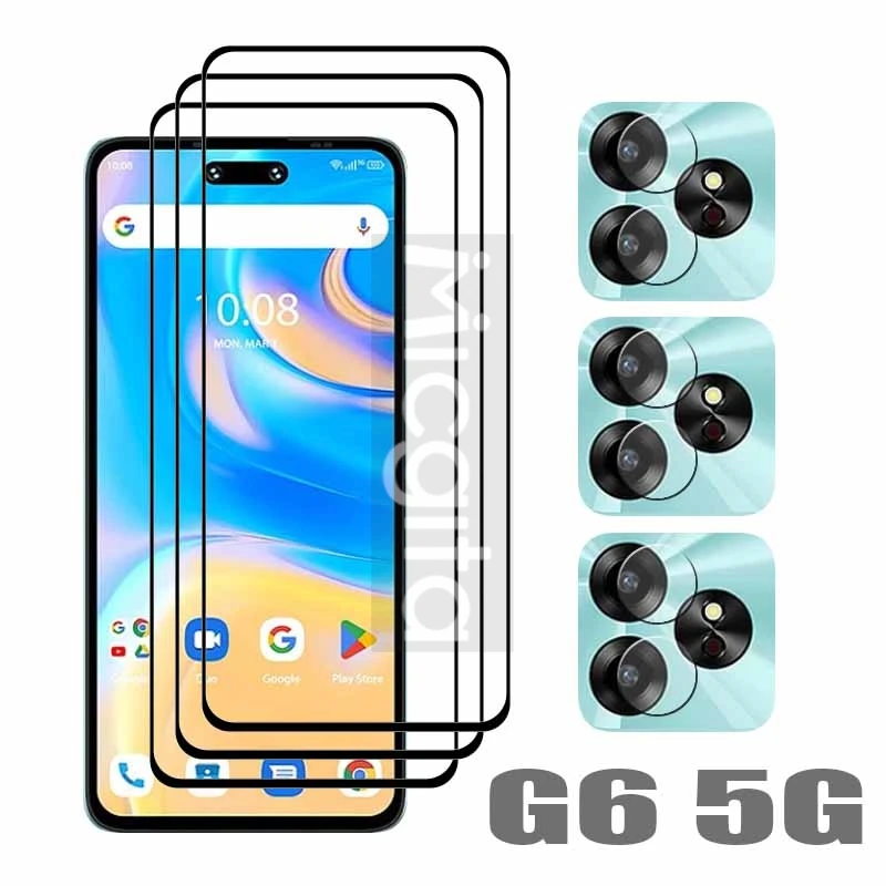 Фото Защитная пленка для экрана с полным клеем для смартфона Umidigi G6 5G, стекло против царапин для Umidigi G6 5G, мягкая оптоволоконная пленка для объектива №1