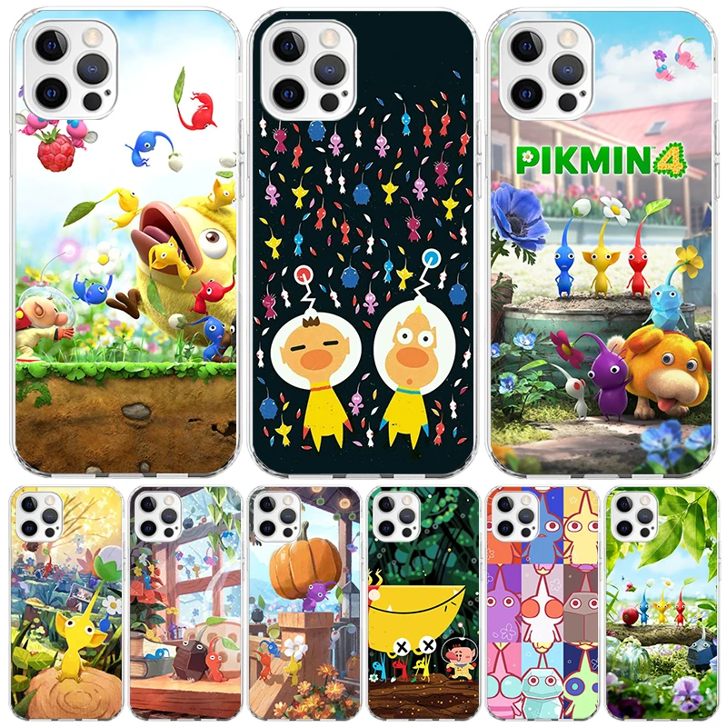 Фото Чехол для телефона Game P-PikminS 4 для Apple iPhone 17 16 15 14 Plus 13 12 Pro Max 11 17E 16E 7 SE 8 + SE 2020 Trend Fundas 17 Ai №1
