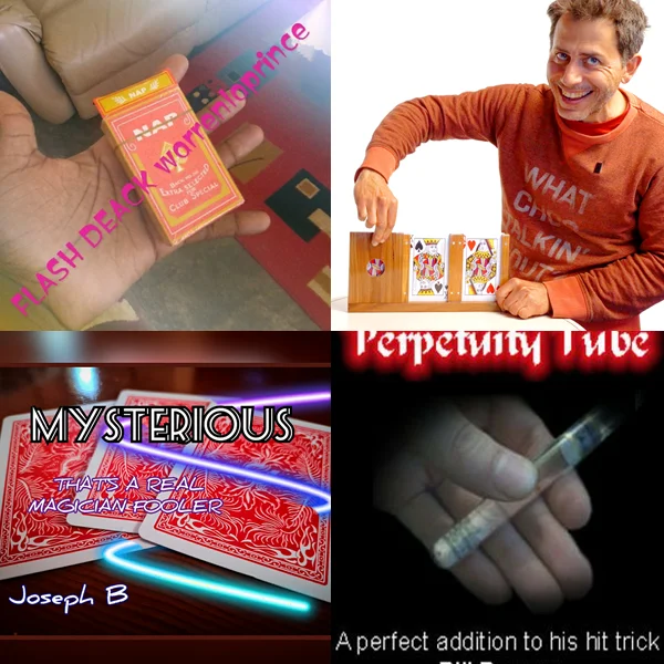 

Flash Deck by Warren Laprince，Hopping Queen by DiFatta，Mysterious by Joseph B，Perpetuity Tube by Ron Jaxon magic tricks