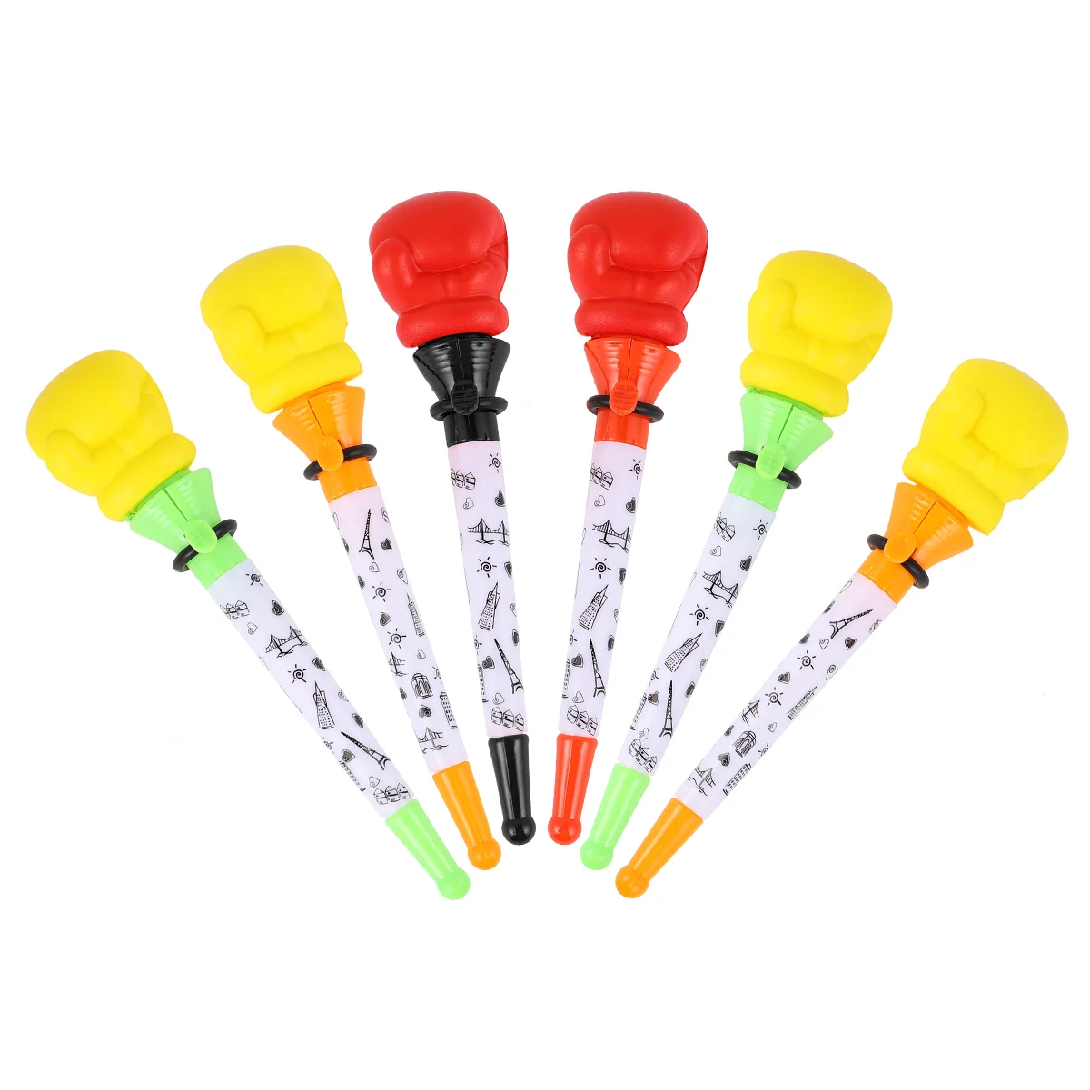 

6 Pcs Ballpoint Pens Bounce Ballpoint Pen Writing Pen School Day Gift Kids Sign Pen Boxing Pen Cartoon Fist Bouncing Pen