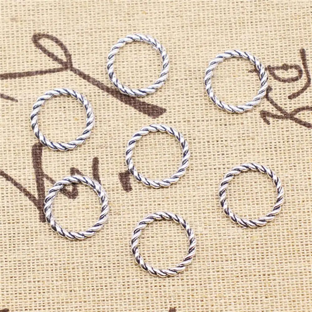 

20 шт., кольцо-соединитель под античное серебро, 15 х15 мм