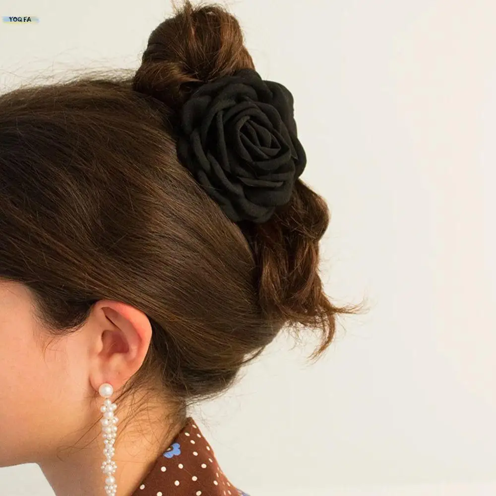 

Rose Grasp Clip Female Senior Sense of Temperament Simple Back of the Head Spoon Coiled Hair Shark Clip Hair Card Headdress