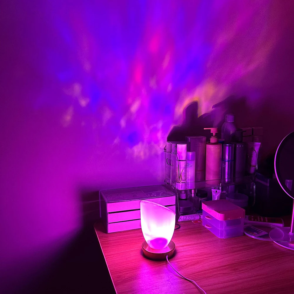 

RGB атмосферная Ночная лампа, акриловый прожектор с пульсацией воды, настенное освещение, лампа с подключением, красочное динамическое пламя для украшения дома