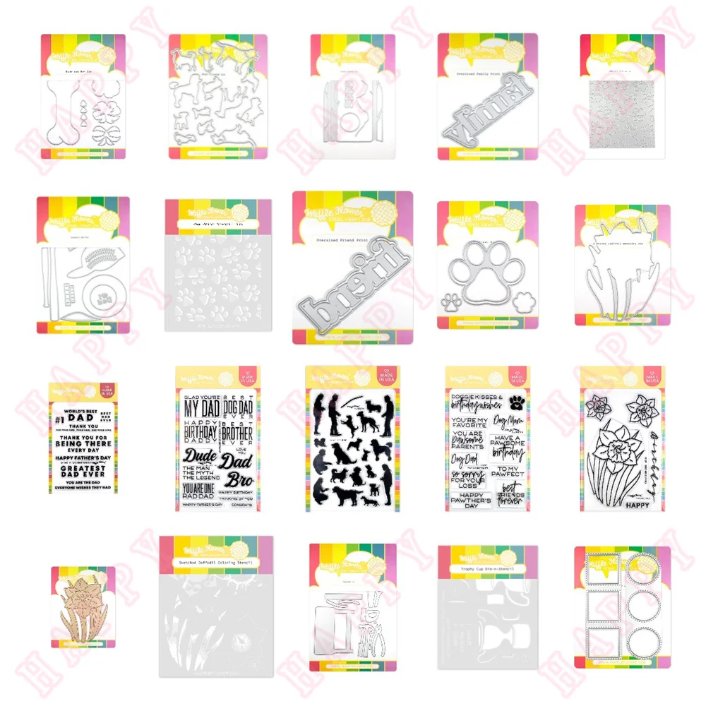 

Metal Cut Dies Hot Foil Stencil Stamps Daffodil Forest Trophy Sentiments Scrapbook Diary Decoration Paper Craft Embossing Moulds