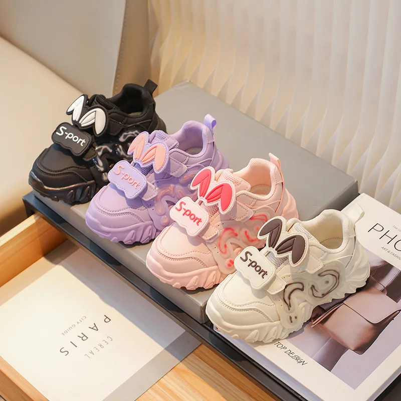 

Cute Cartoon Style Girls Sneakers 2023 Autumn New Kids Sport Shoes Fashion Design Children School Causal Tennis Shoes Size 26-36