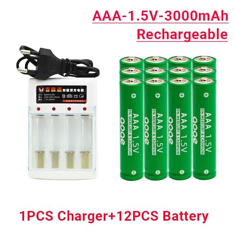 

rechargeable battery aaa battery 3000mAh 1.5v suitable for mouse calculators and more pilha recarregavel aaa pilha recarregável