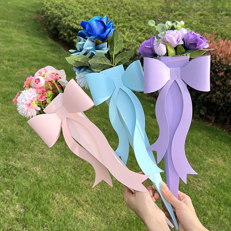 

Paper Flower Basket Brida Bridesmaid Holding Flower Box Home Livingroom Floral Decor Flower Shop Mother's Day Flower Wrapper
