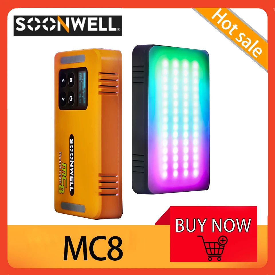 SOONWELL MC8 RGB Pocket Light Pixel Attack Imagination Inspiring Full Color 8W 2600-6000K Photography Video Light