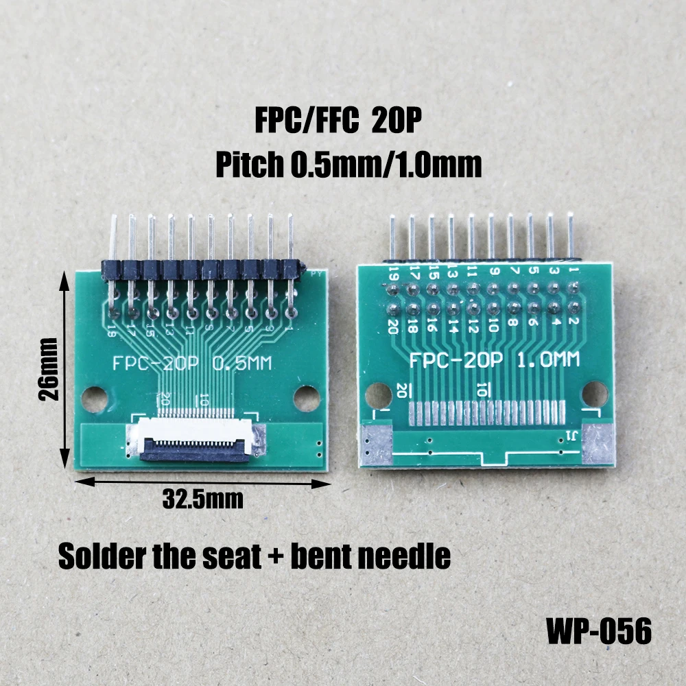 

1pcs FPC/FFC Adapter Board 1.0mm To 2.54mm Connector Straight Needle And Curved Pin 4/6/8/10/12/14/16/20/24/30 Pin WP-056