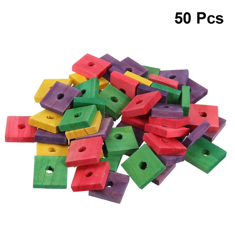 50 Pieces Pet Bird Chewing Wood Clips Educational Cage Accessory DIY Craft Wood Clips Parrot Bite Toy Playing Toy Mixed Color