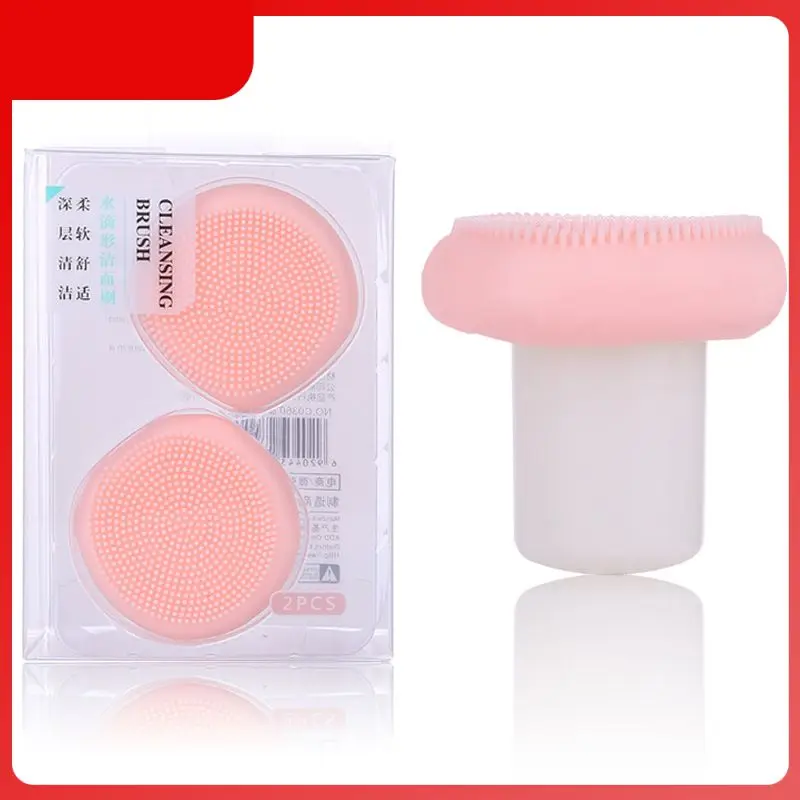 

2Pcs/set Silicone Facial Cleansing Brushes Exfoliating Blackhead Remover Cleaner Soft Face Deep Washing Brush Random Color