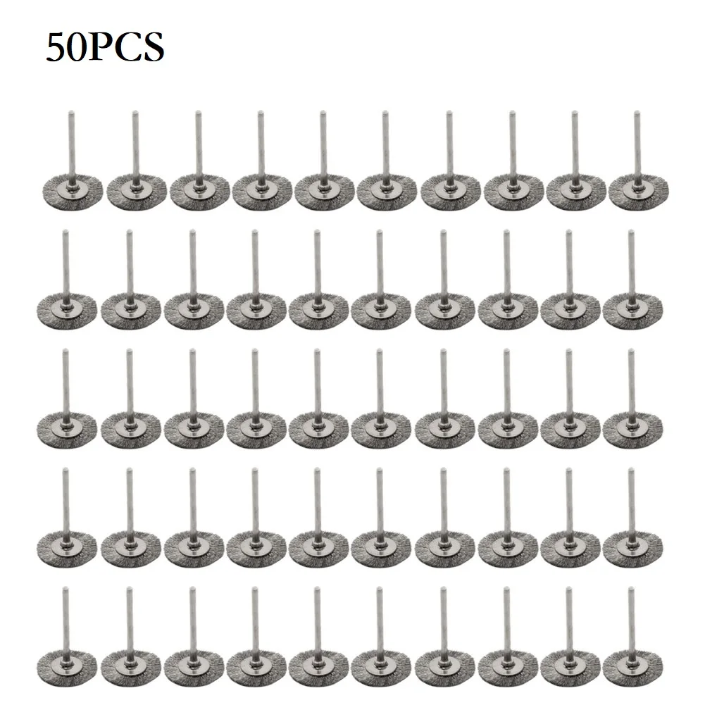 

50 Pcs Wire Brushes Stainless Steel Wire Brush Rotary Tool Die Grinder Removal Wheel Metal Derusting Deburring Polishing Tools