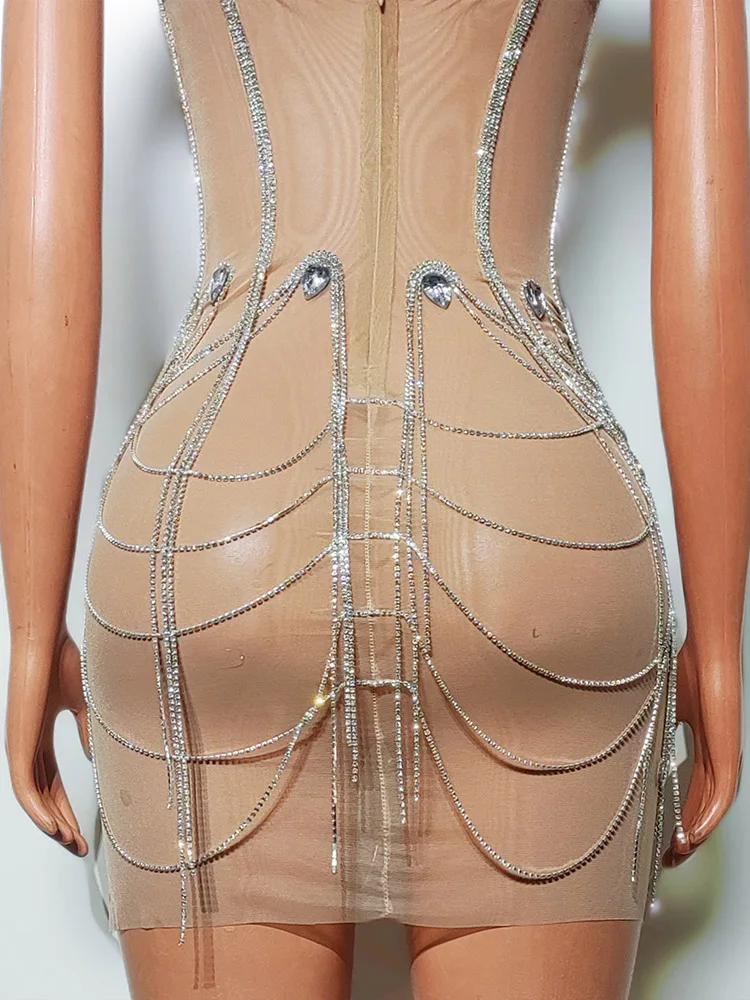 Высокое качество горячее тиснение сексуальная юбка на бедрах с цепочкой и