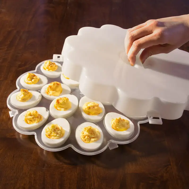 

2-Pack High-Quality Plastic Deviled Egg Trays with Snap-On Lids, Holds 36 Eggs Storage Organizer Kitchen Storage and Organizati