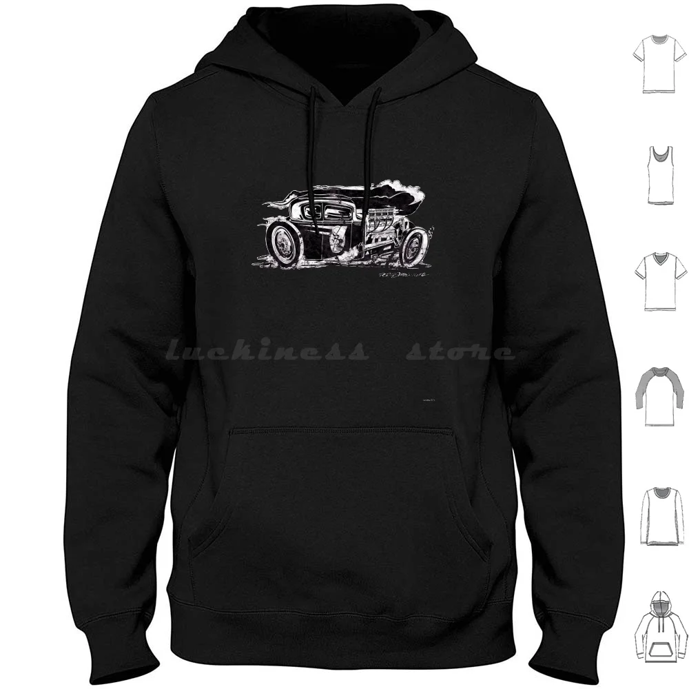 Фото Толстовки с длинными рукавами Number One Derick Miller Art Kustom Kulture Hotrods Chevy Racers Distressed Car Toons №1