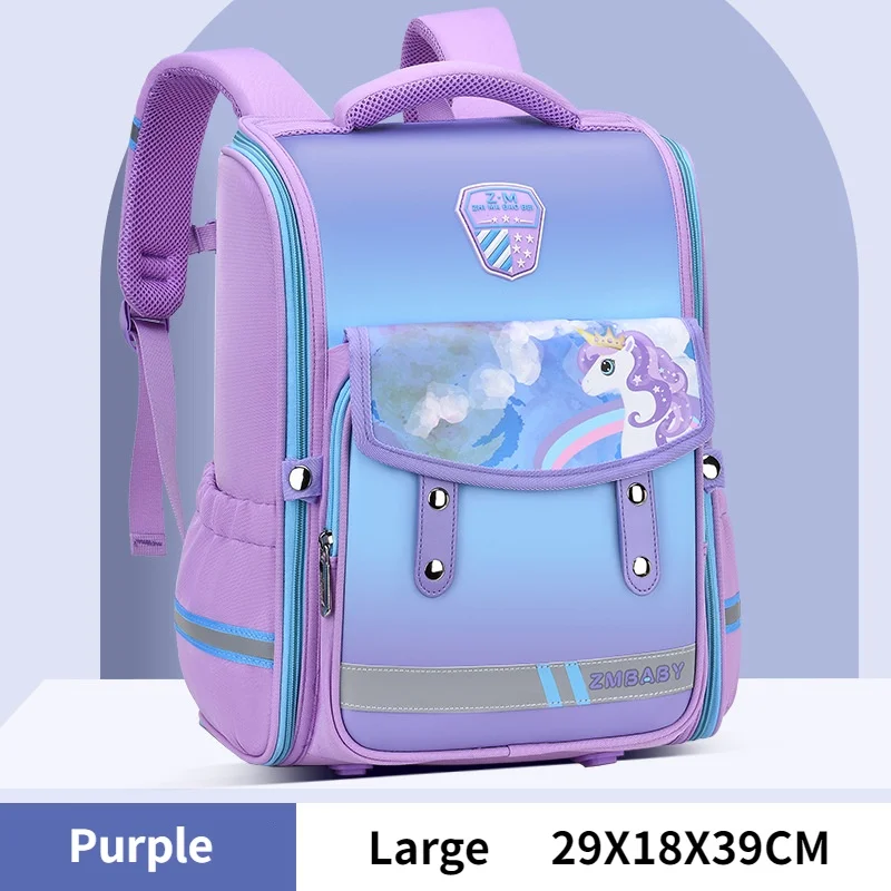 6-12 Years Old Primary Children Cartoon Unicorn Astronaut Large Backpacks New Girl Boy Cute Fashion PU Schoolbags with Belts Hot
