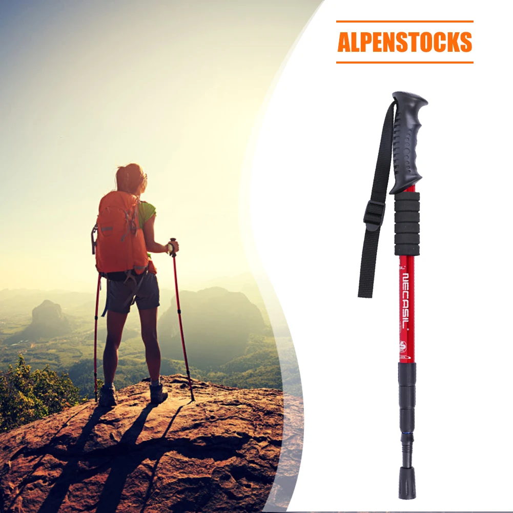 

Hot Sale Walking Sticks Multi-function Telescopic Trekking Pole Aluminum Alloy Stick Cane Crutch for Climbing Mountain
