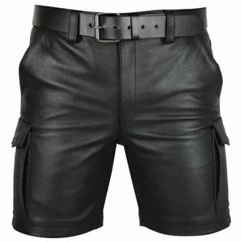 DYB&ZACQ 2023 New Men's Solid Color Shorts Outside Wear Shorts Casual Lederhosen (no Belt) 3XL 4XL 5XL