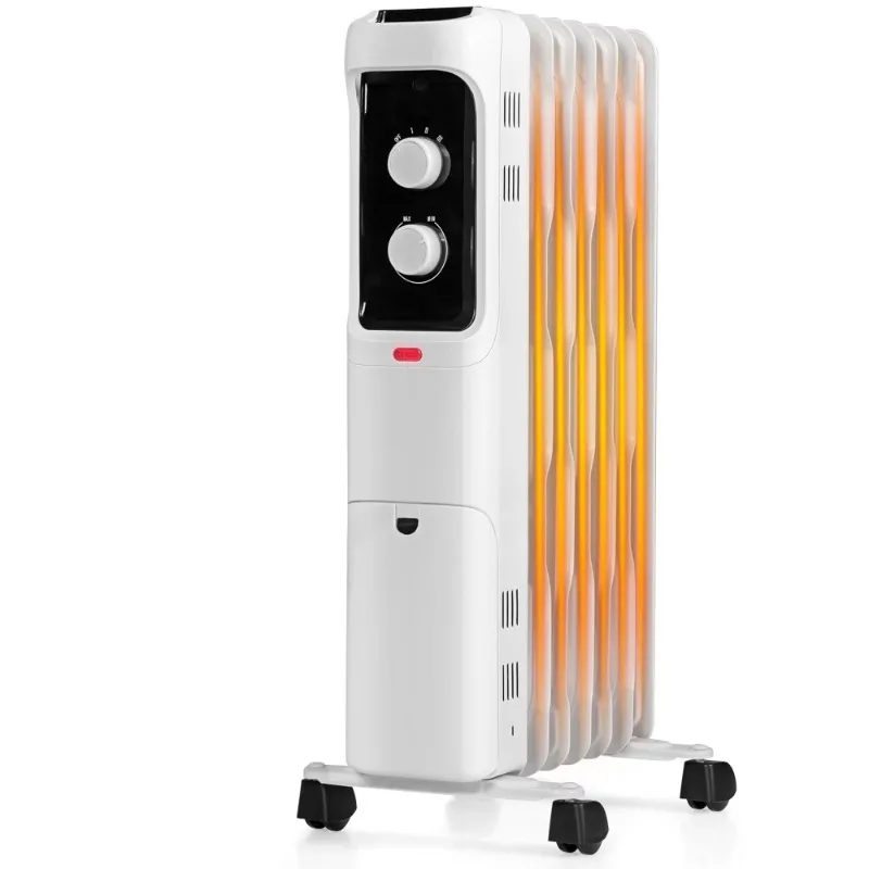 

Gymax 1500W Space Heater Electric Oil Filled Radiator Heater, White