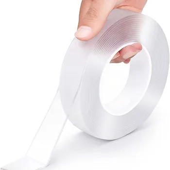 재사용 가능한 가정용 양면 접착 테이프, Traceless Nano Cleanable Glue Gadget cinta magica doble cara transparente