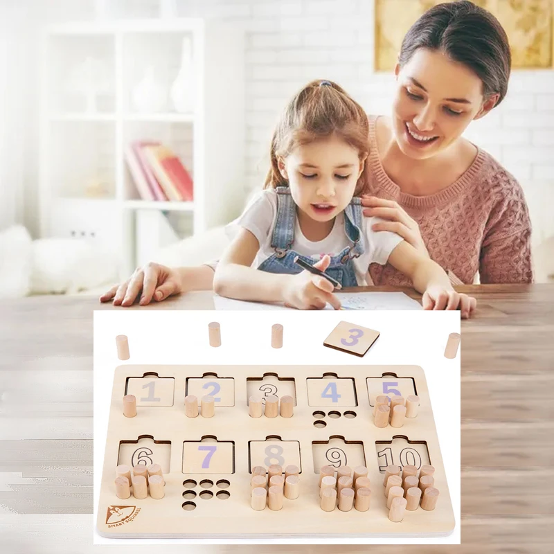 

Kids Wooden Montessori Educational Board Early Math Toys Geometric Figure Shape Paired Learning Fractions Digital Counting Toys