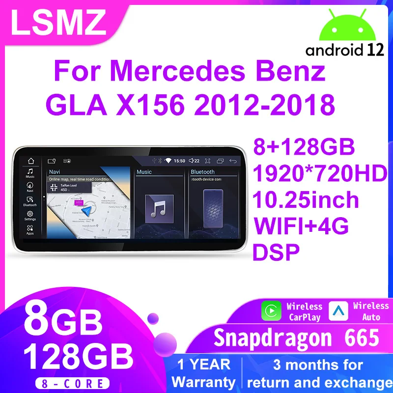 

For Mercedes Benz GLA X156 2012-2018 Car Radio Android Auto Wireless CarPlay Multimedia Player Navi GPS DSP WiFi Stereo
