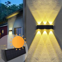 outdoor solar lights external sconce garden decoration led reflector solar lamp waterproof wall washer powerful solar sconce