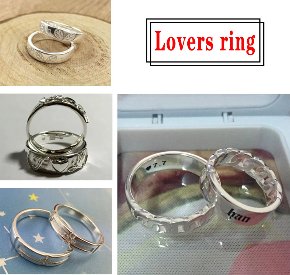 Customized Silver Ring 925 Sterling Silver Couple Competition Champion and Runner up DIY Hand Carved Original Pendant Silver Jew