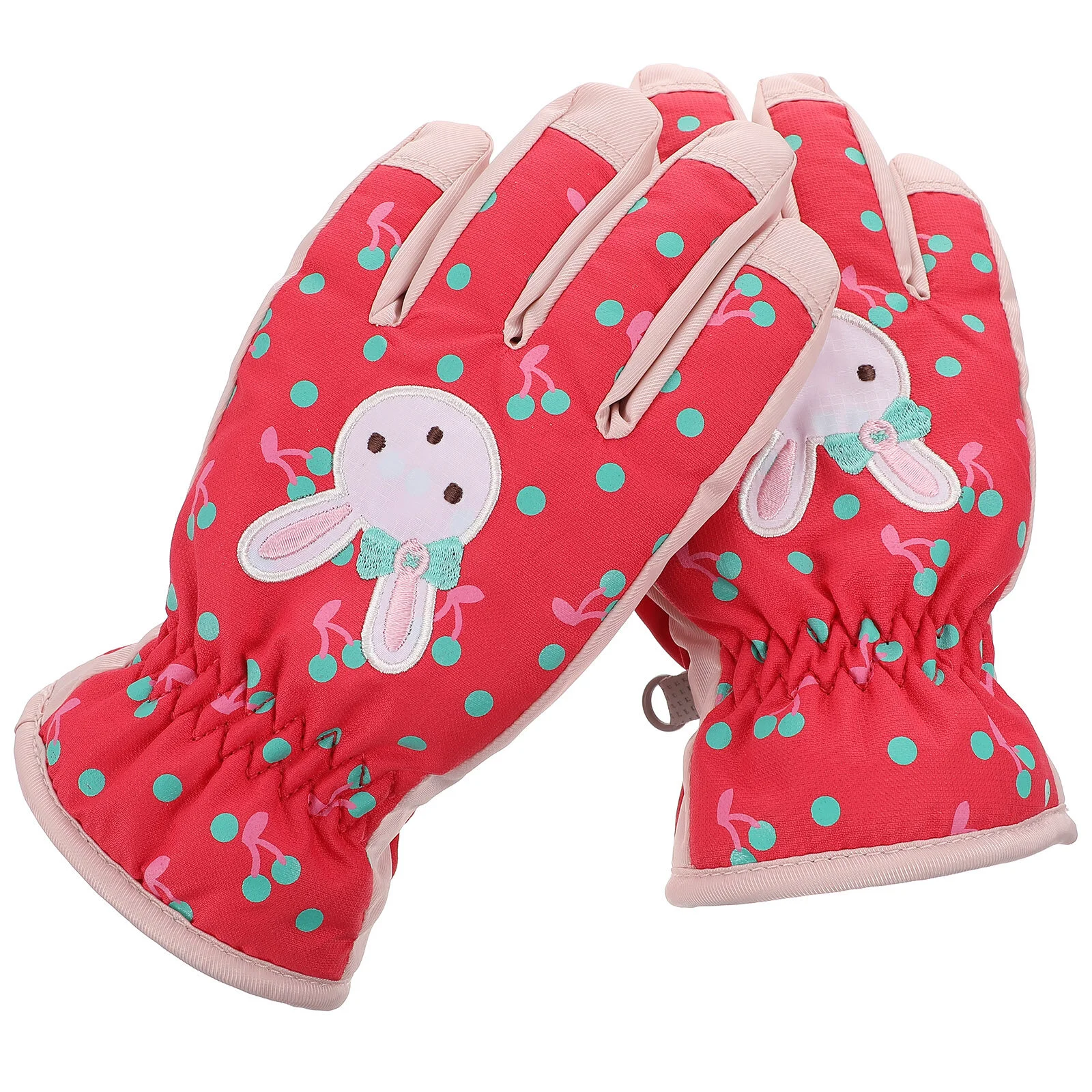 

1 Pair Winter Warm Ski Gloves Kids Snow Mittens Cartoon Printed Skiing Gloves