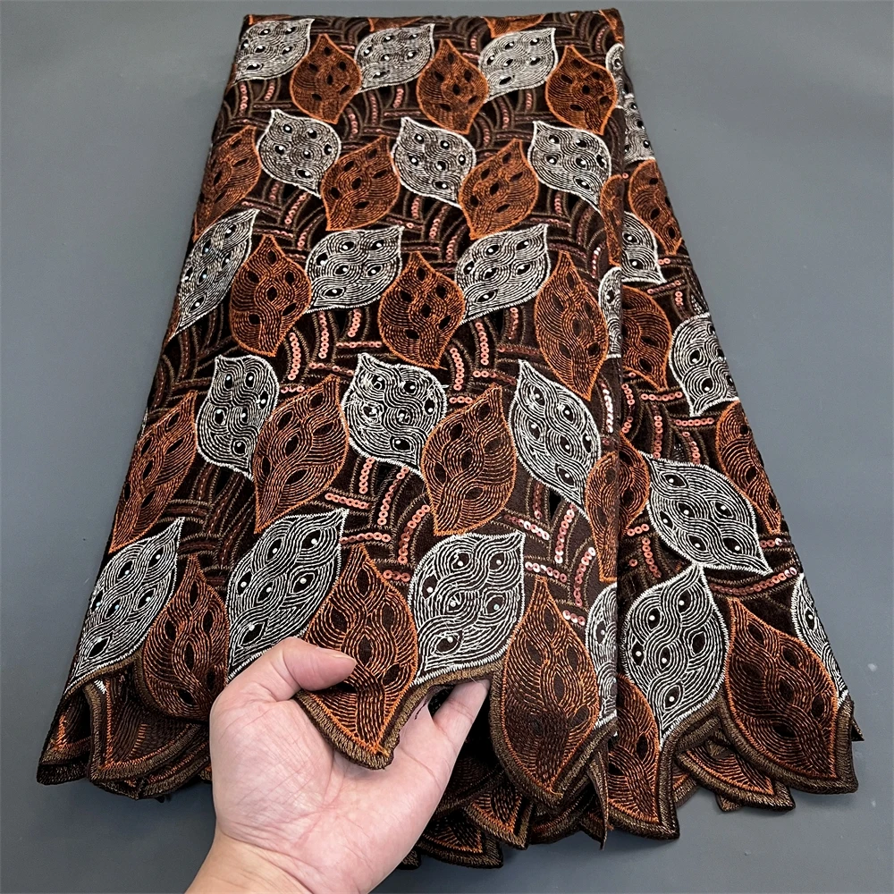 Лавандовая африканская кружевная ткань с блестками украшенная бисером 2024 цветов