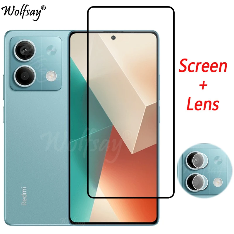 

Full Cover Tempered Glass For Xiaomi Redmi Note 13 Screen Protector Redmi Note 13 Camera Glass For Redmi Note 13 Glass 6.67 inch