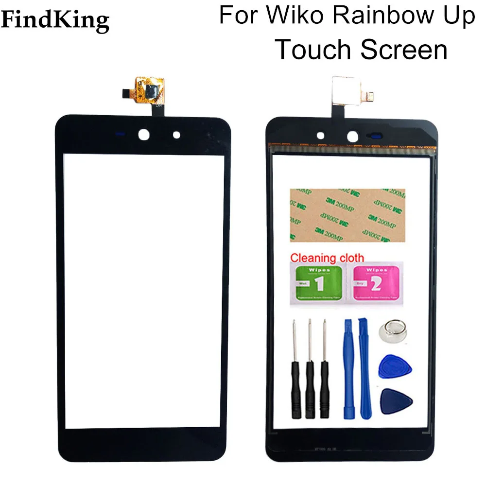 

5.0'' Inch Mobile Front Touch Glass For Wiko Rainbow Up Touch Screen Glass Digitizer Panel Lens Sensor Tools Adhesive