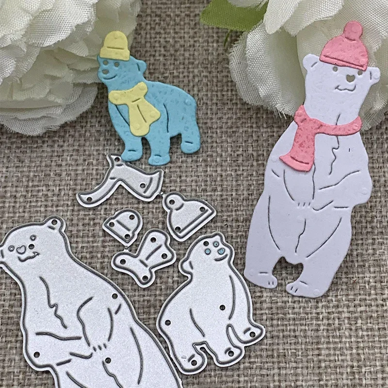 Металлические трафареты для скрапбукинга с медведем