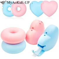 1pcs eyelash extension tape cutter candy color design love heart donut shape adhesive tape cutter for grafting lash makeup tool