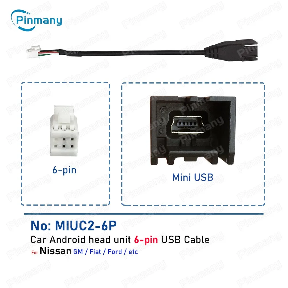 

Автомобильный Android-радио аудиоразъем MIUC2 4, 6-контактный разъем для мини-USB, жгут проводов, кабель-адаптер для Nissan Chevrolet Fiat Renault Jeep