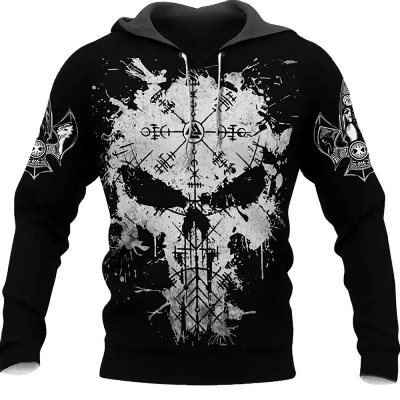 2023 Men's Hoodie Sweatshirt 3D Printing Horror Street Wear Harajuku Pullover Hip-hop Jacket Men's Sportswear Hoodie