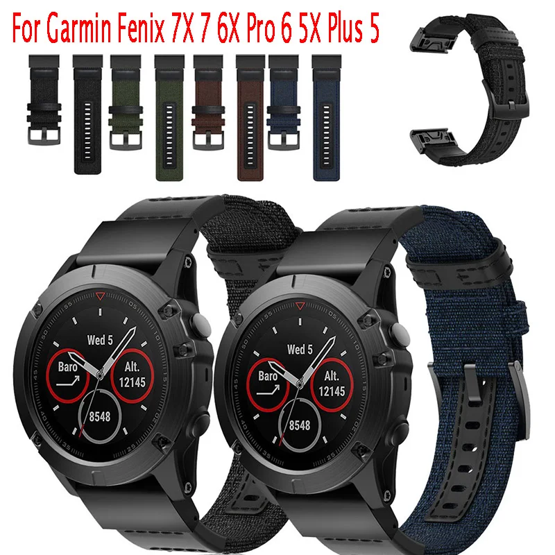 

Ремешок тканевый для смарт-часов Garmin Fenix 7X 7 6X Pro 6 935 3HR D2 Fenix 5 5X Plus, 26 дюймов 22 мм