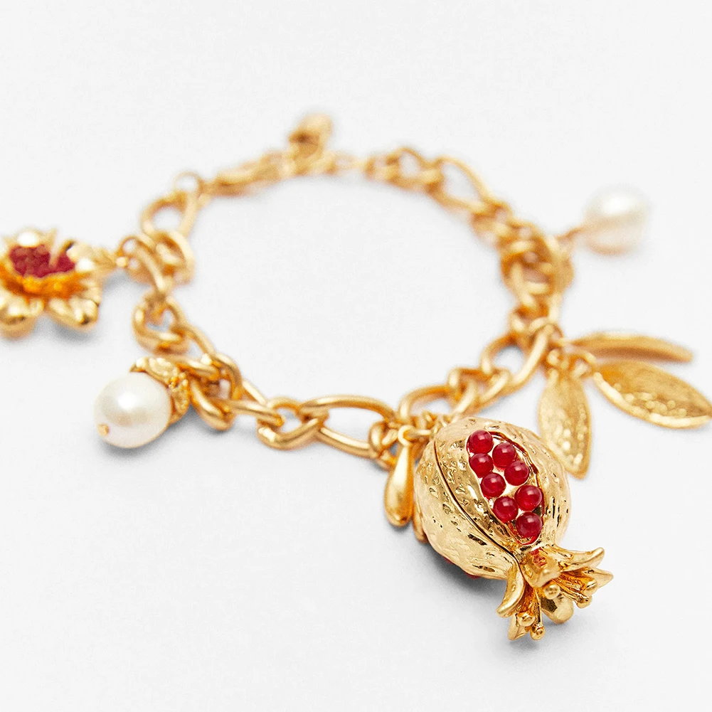 Лучшая модная цепочка с подвеской Цветок, Фрукты и Жемчуг для женщин, винтажная металлическая цепочка ювелирных изделий для вечеринок.