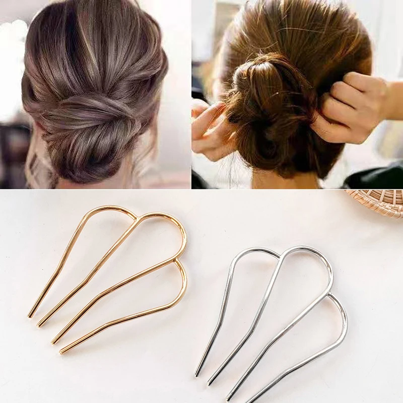 

U Shaped Hairpins Barrettes Bridal Hairstyle Tools Accessories for Women Bun Maker Stick Hair Twist Styling Clip Braider