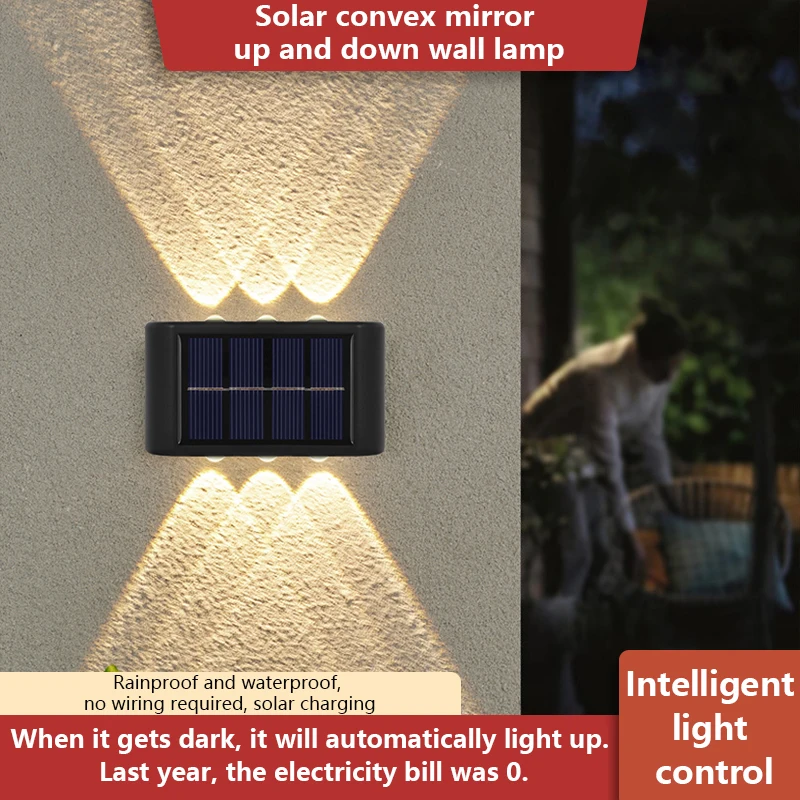 

6LED Solar Wall Light Outdoor Waterproof Safety LED Lighting for Garden Yard Fence Christmas Decoration Light