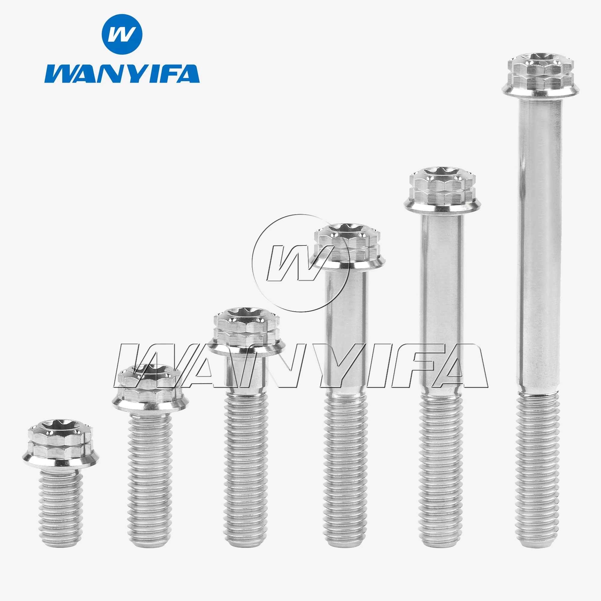 Титановый «Wanyifa» Ti Болт M8x15 ~ 80 мм 12 точек фланец T40 звездообразный винт для мотоциклетных штангенциркулей сменный