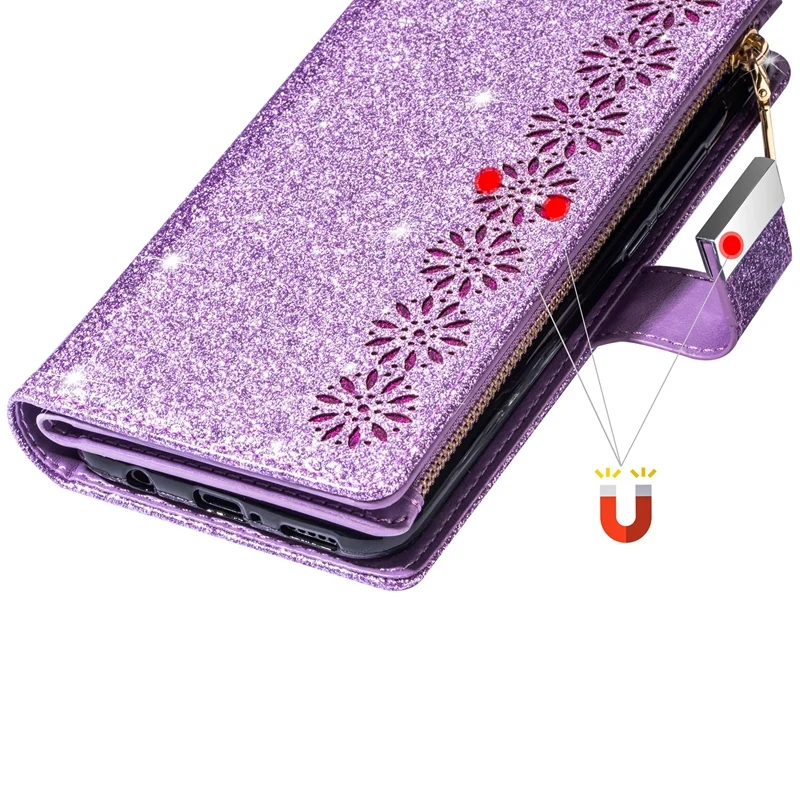 Laser Glitter Powder 9 Card Slots Wallet Case for Redmi Note 11 10 9 8 Redmi 10C 10 9C 9A 8A Flip Cover for Poco M4 Pro X4 Pro