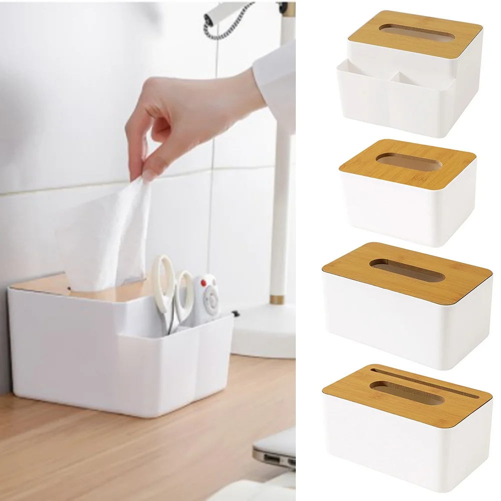

1x Tissue Box Wooden Cover Toilet Paper Box Simple Home Car Tissue Paper Dispenser Box Napkin Holder Case Home Storage Decor