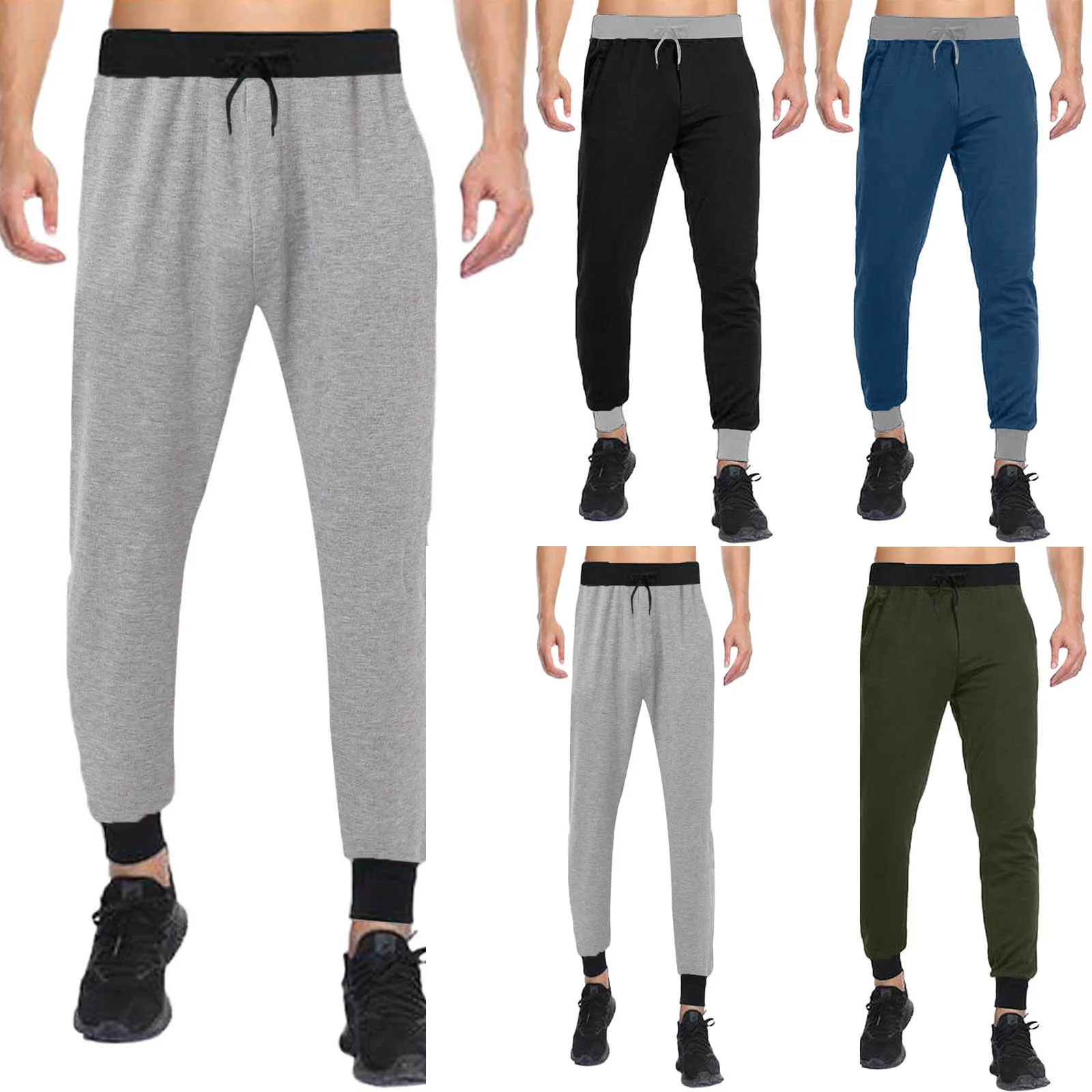 

Mens Autumn And Winter Casual Jogging Slimming Pocket Sports Pants Bleach Pants for Men
