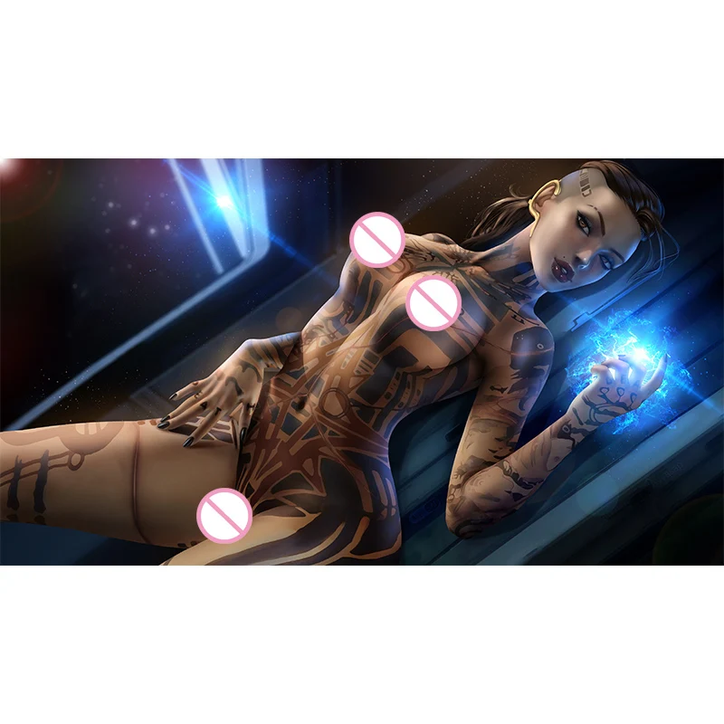 

Настенная картина на холсте с принтом в виде синей татуировки ведьмы Джека