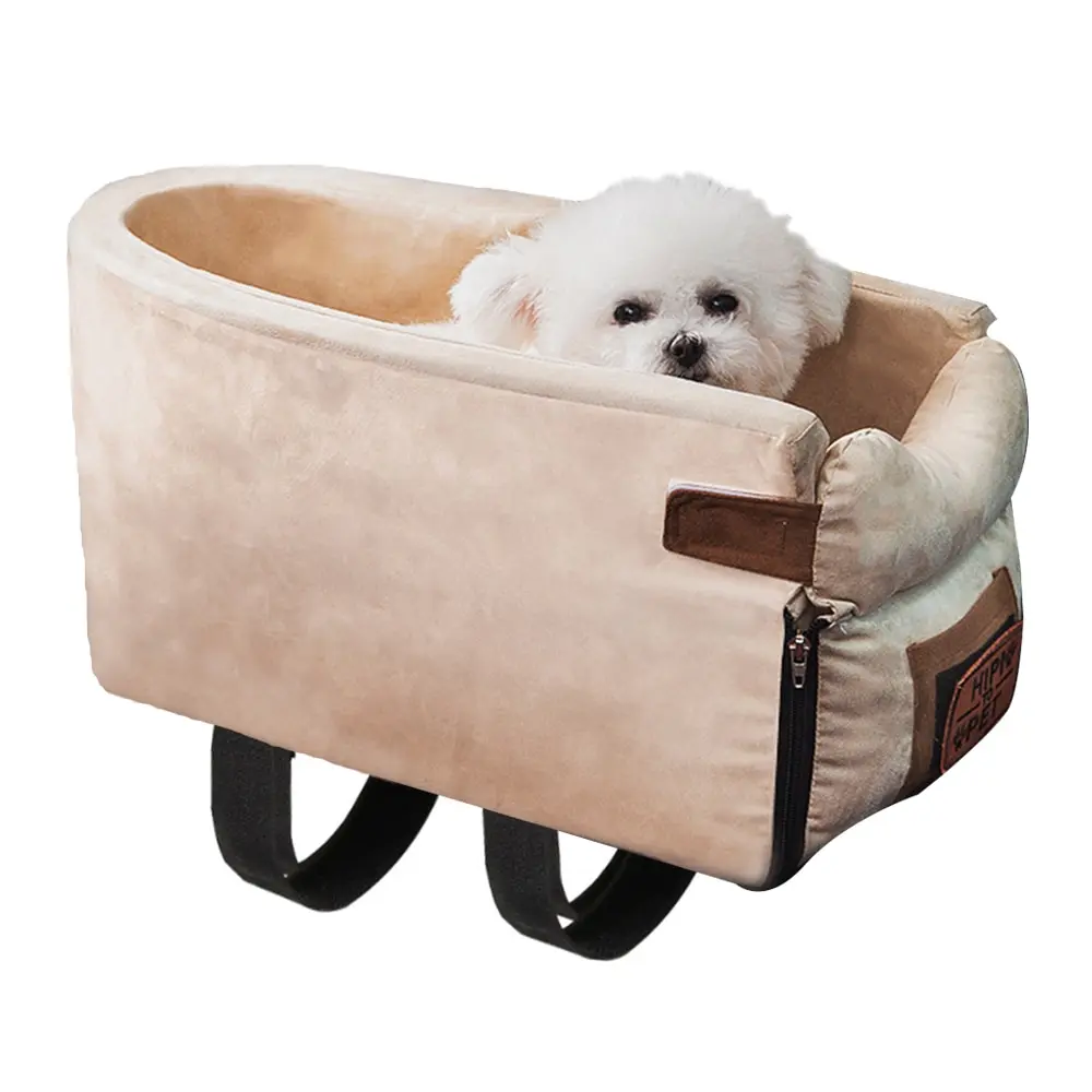 Genuine Dog Car Carrier Bag, Bed Travel Carrier Bag for Small Dogs Cats Safety Car Central Control Pet Seat Chihuahua