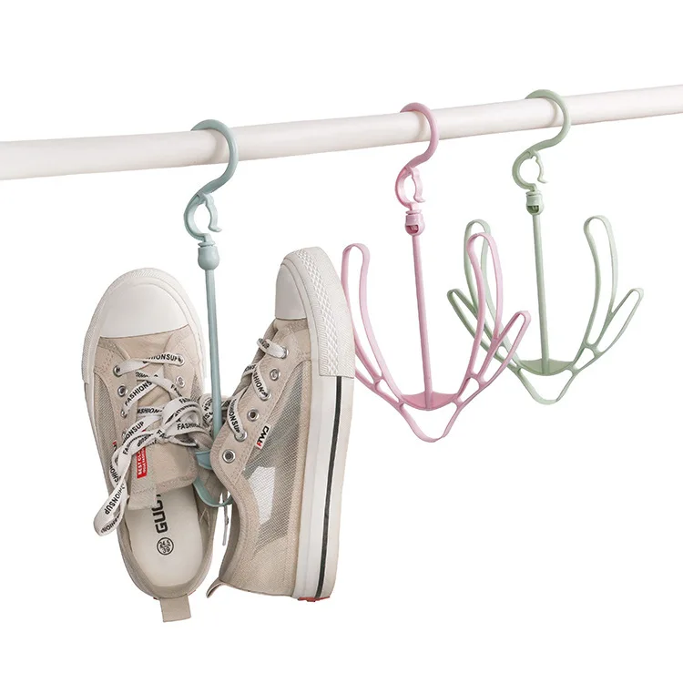 

Plain color windproof multifunctional shoe rack drying rack balcony drying shoes hanger hook for hanging shoes