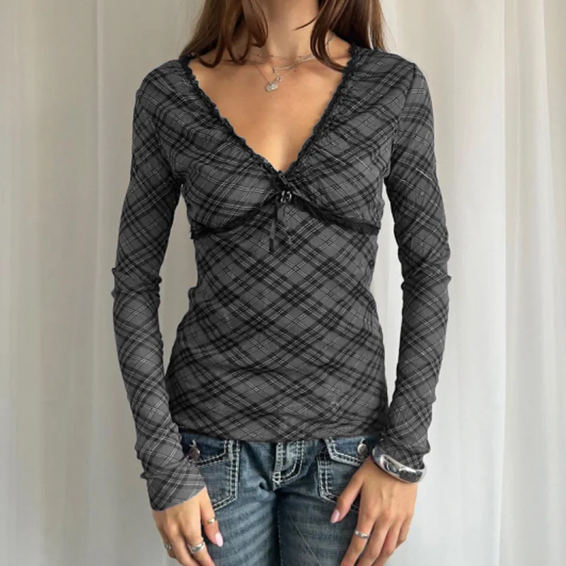 Американский винтажный кружевной лоскутный плед с v-образным вырезом короткий